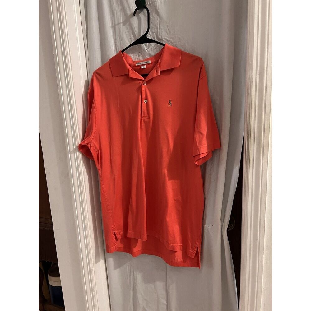 Peter Millar Polo Shirt Mens Size Medium Salmon Coral Color Golf Outdoor